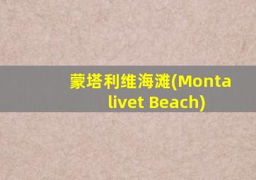 蒙塔利维海滩(Montalivet Beach)